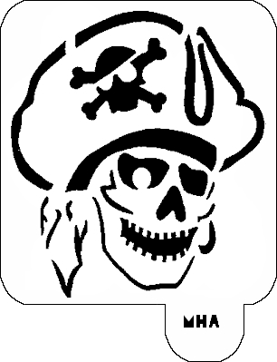 Mr. HAIR ART STENCIL - Skull Pirate