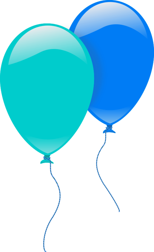 Blue & green balloon clipart