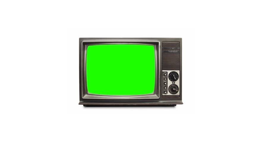 Old TV With A Green Screen In The Room, 3d Animation Stock Footage ...