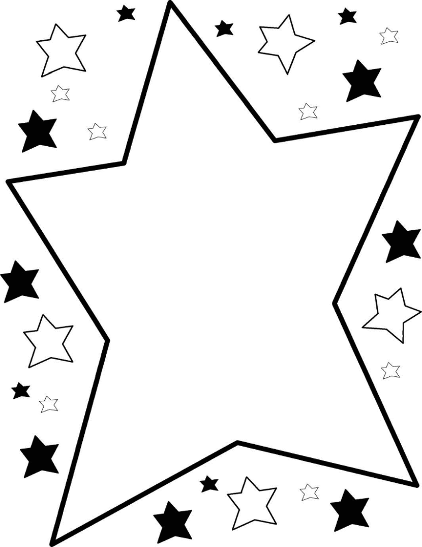 Black And White Star Clip Art - Tumundografico