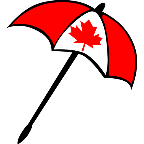 Canadian flag umbrella vector illustration | Public domain vectors