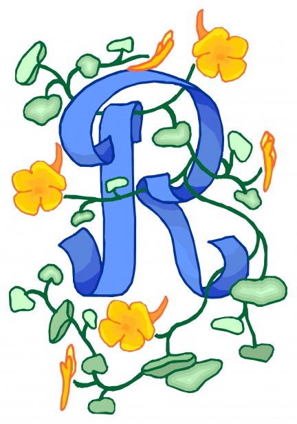 Flowery Blue Letter R Free Stock Photo - Public Domain Pictures