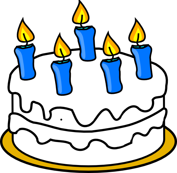 Birthday Cake Black And White Candles Clipart