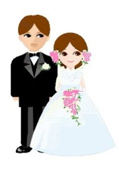 Cartoon wedding couple clipart