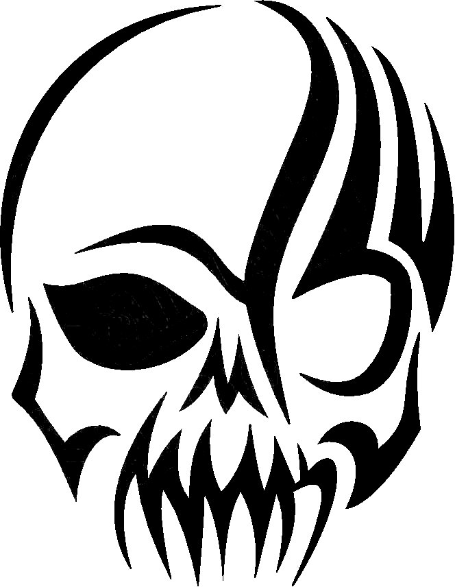Simple Tribal Skull Tattoos - ClipArt Best