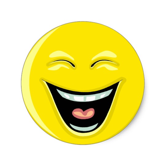 Happy Smiley Face Grin Laugh Classic Round Sticker | Zazzle