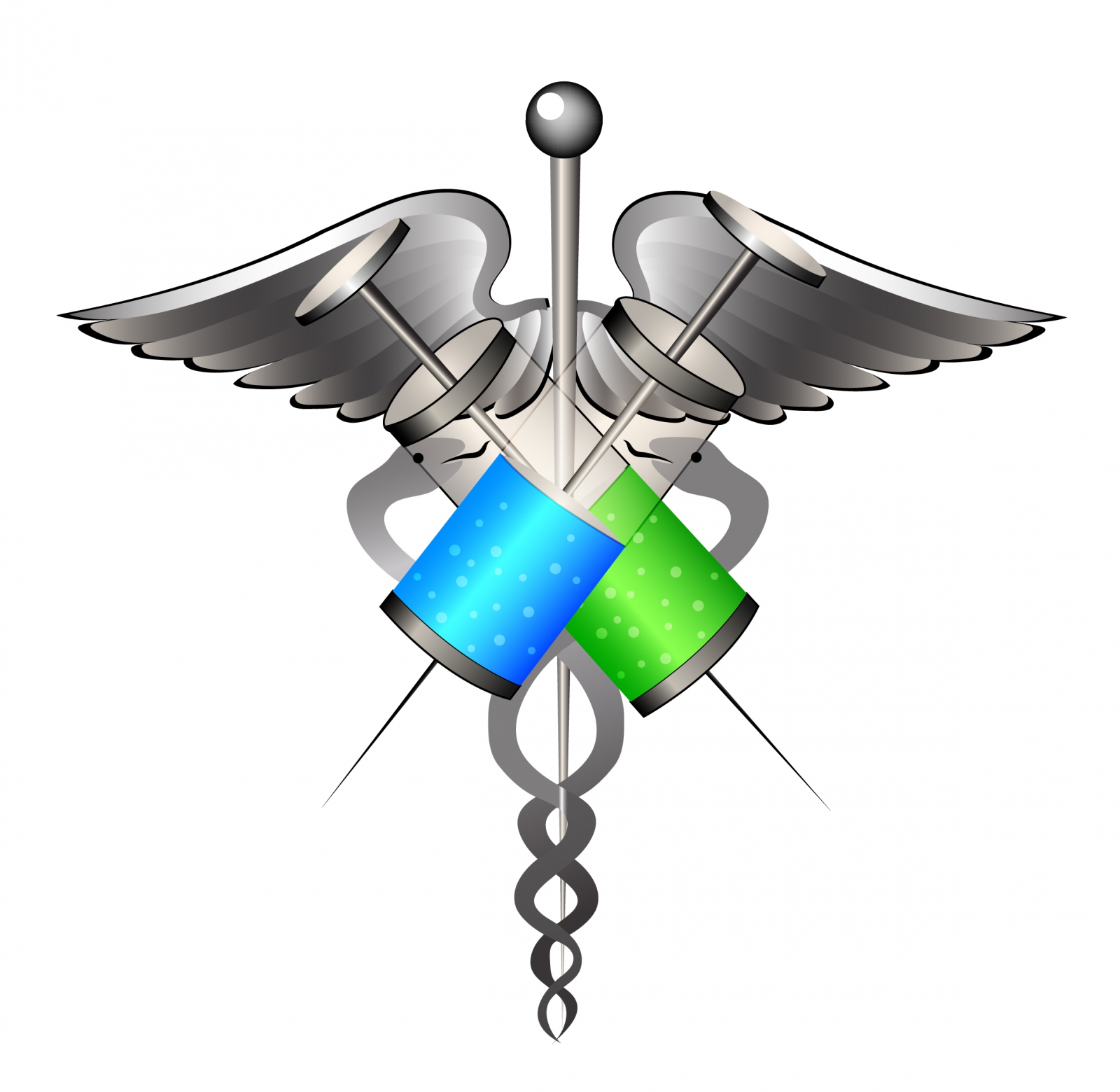 Medical symbol with syringes Free Vector / 4Vector