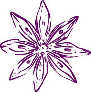 Purple Outline Flower clip art - vector clip art online, royalty ...