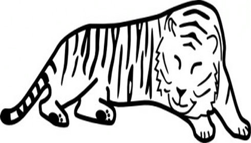 Sleeping Tiger Outline Clip Art | Free Vector Download - Graphics,