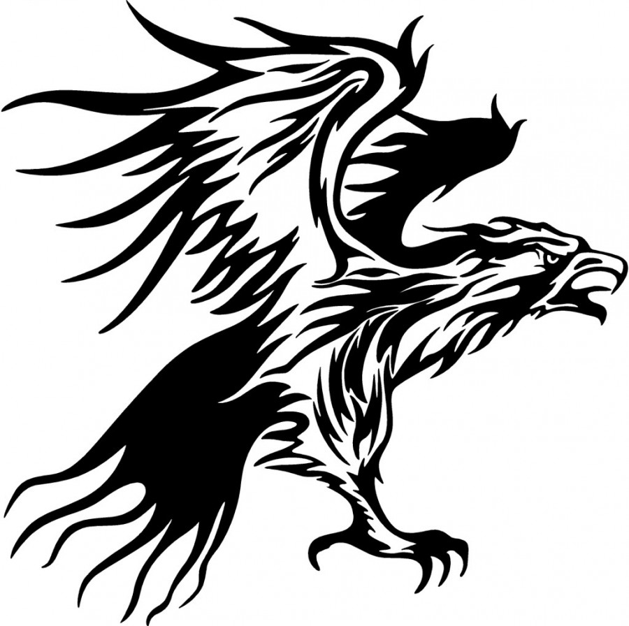 Tribal Flames Eagle Carvehicle Tattoo Design - ClipArt Best ...