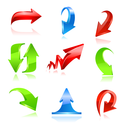 Various colorful arrows vector graphics 02 - Vector Other free ...