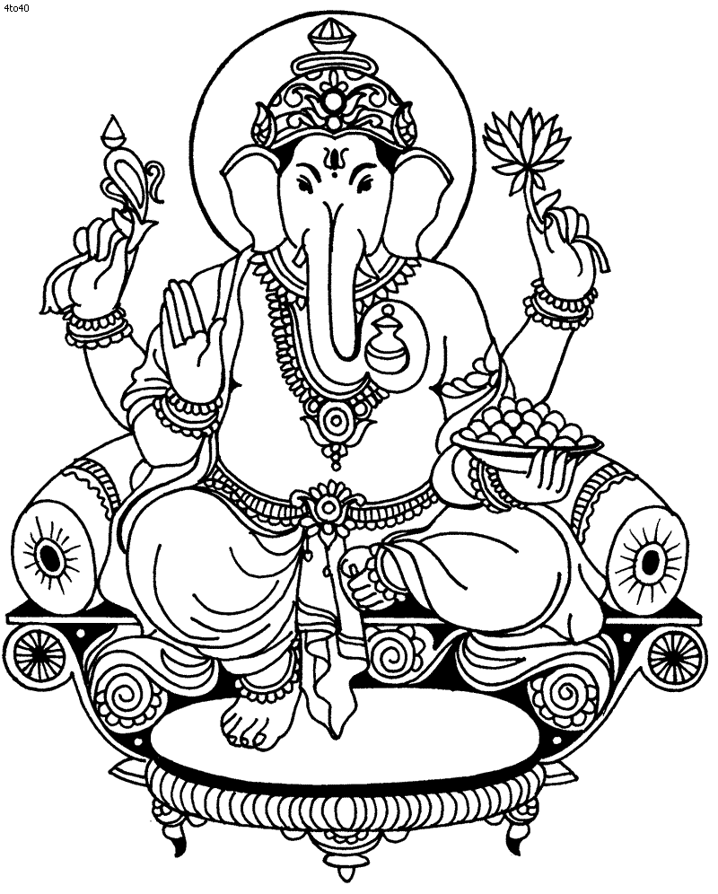 ganesh coloring pages for kids - photo #12