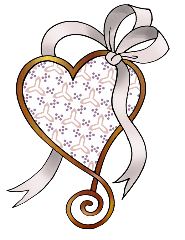 ArtbyJean - Love Hearts: Bronze curl hearts with ribbon trim and ...