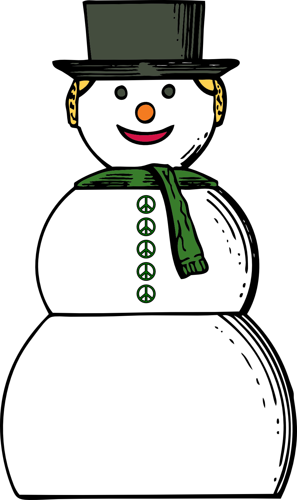 Clip Art: snow woman snowman peace symbol sign ...