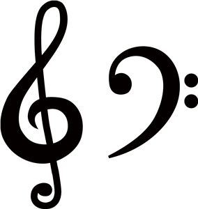 Silhouette Online Store - View Design #4676: bass and treble clef ...