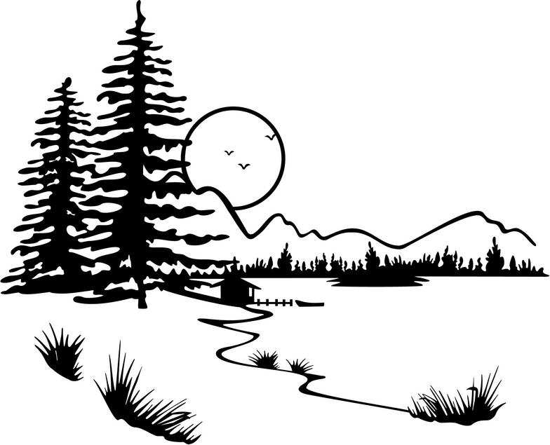 black and white nature clipart - photo #45