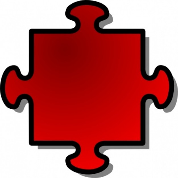Jigsaw Red clip art | Download free Vector