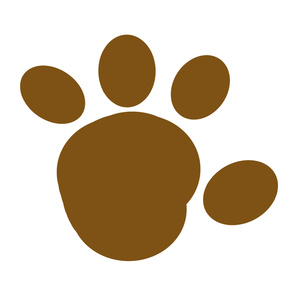 Paw Print Clipart Image - A brown muddy paw print