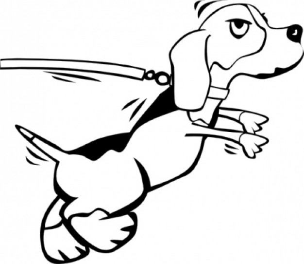 Dog On Leash Cartoon clip art | Download free Vector