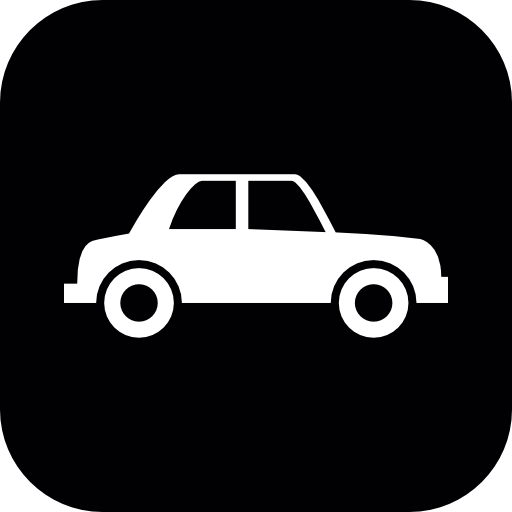 Car side view in a rounded square - Free transport icons
