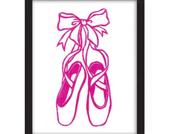 Hanging ballet shoes clipart