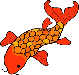 Koi Clipart Image - Orange Cartoon Koi Fish