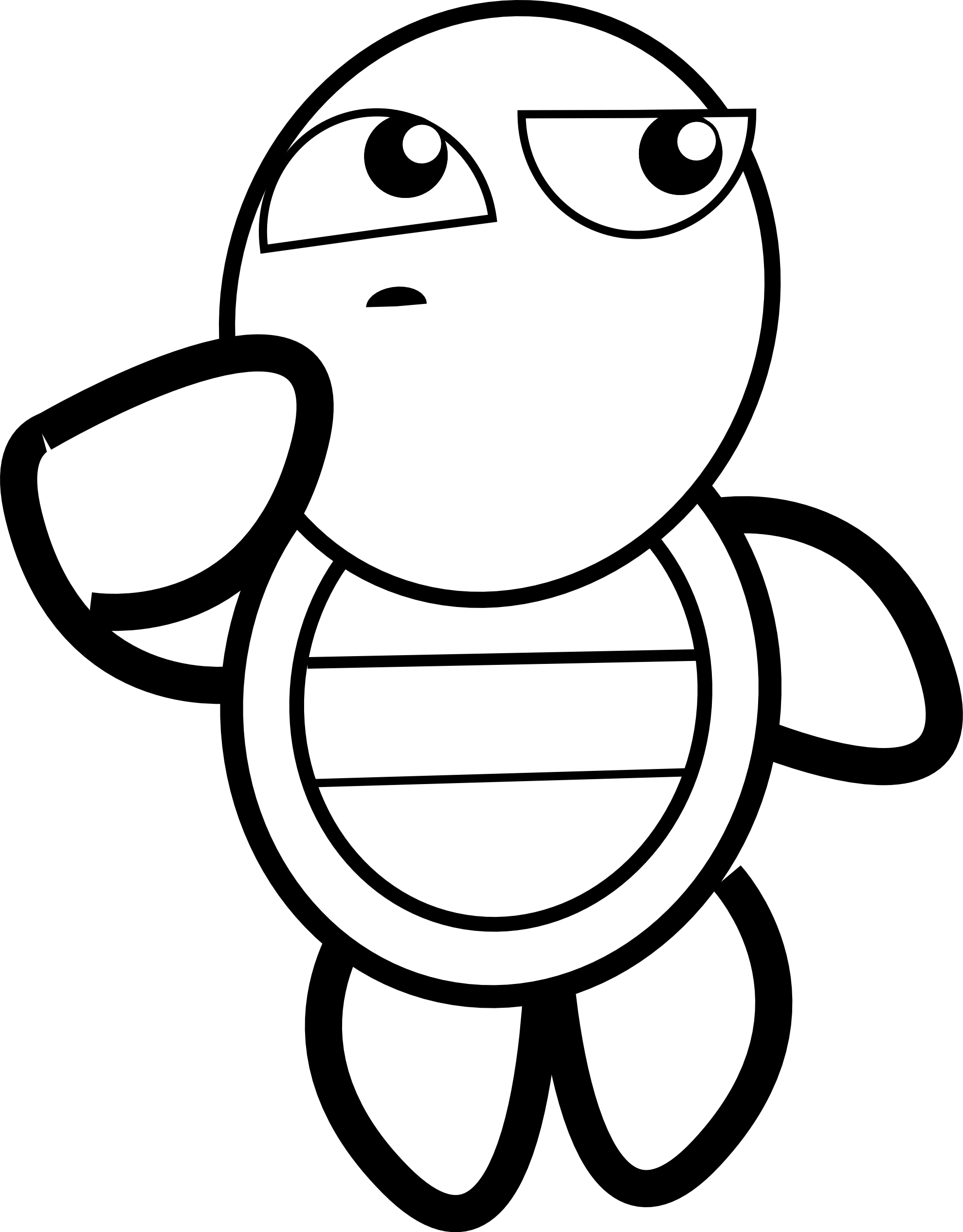Cute turtles clipart black and white