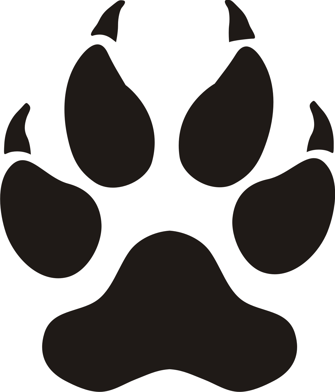 Wolf Paw Print Outline ClipArt Best