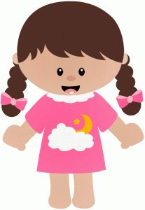 Girl in nightgown clipart