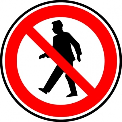 No Walking Sign Clipart