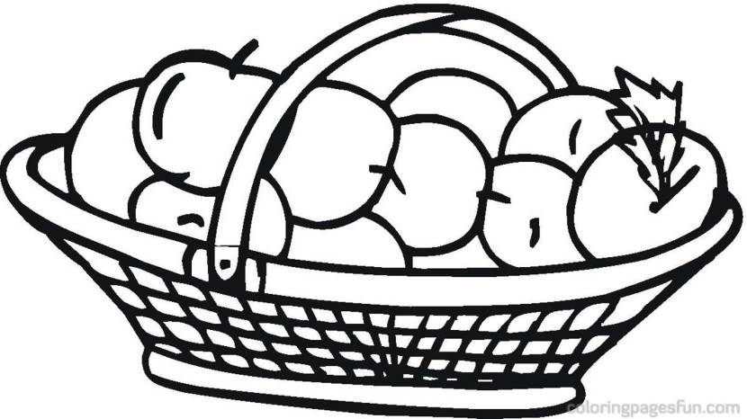 Apple Basket Clip Art Black and White – Clipart Free Download
