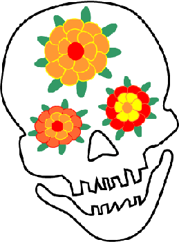 Decorated Skull Clip Art Day of Dead Graphic