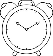 Clock Black And White Clipart