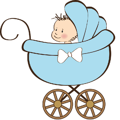 Baby boy in stroller clipart - ClipartFox