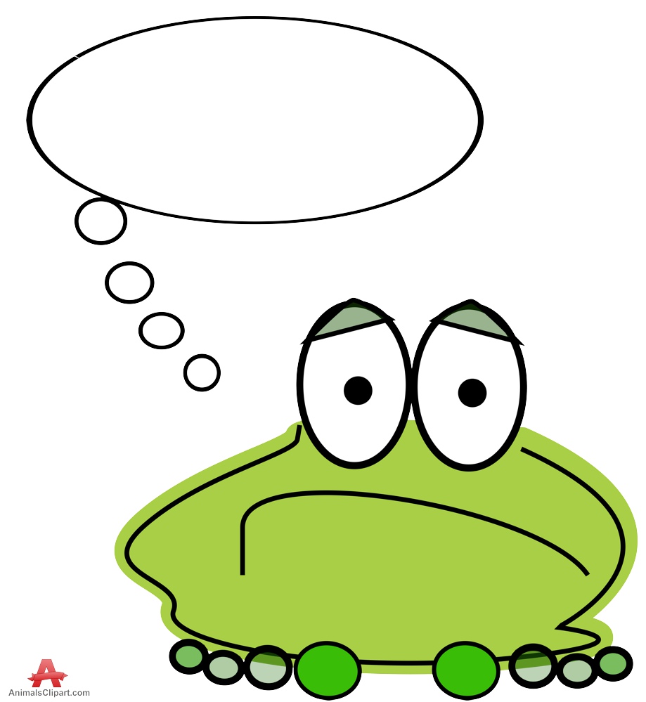 Thinking Frog Cartoon Clipart | Free Clipart Design Download