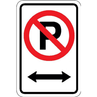 Barco Products No Parking Signs No Parking Symbol w/ Double Arrow Sign