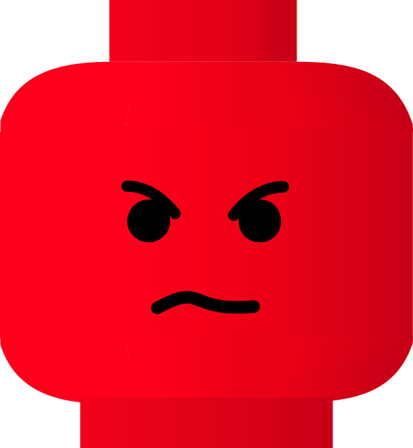 LEGO smiley angry - vector Clip Art