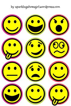 Smiley faces, Cupcake and Cupcake toppers
