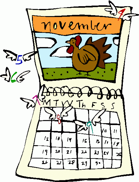 November Calendar Clipart