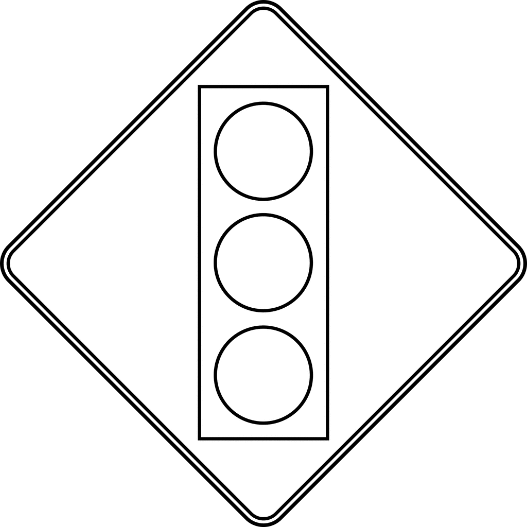 Signal Ahead, Outline | ClipArt ETC