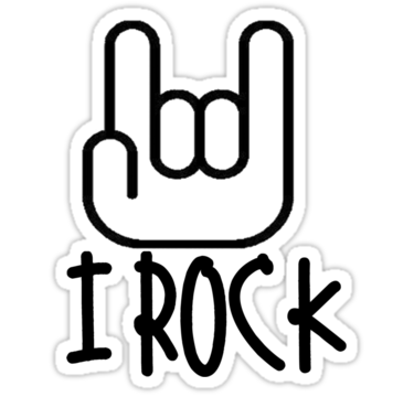 I Rock, with Rock Hand" Stickers by shakeoutfitters | Redbubble