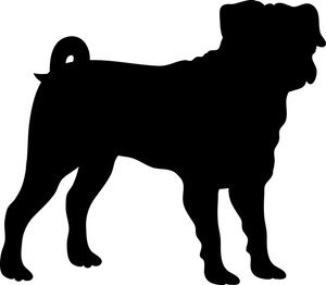 Pug Clipart Image - Silhouette of a pug dog
