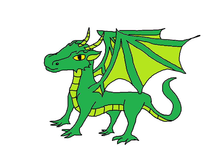 Cartoon quickly drawn dragon