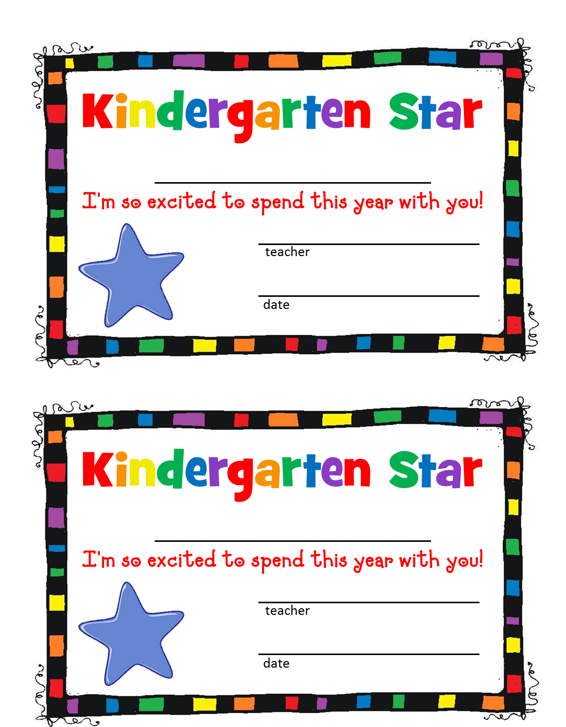 kindergarten certificate borders - Seivo ...