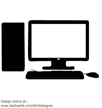Download : Computer with Screen and Keyboard - Vector Graphics