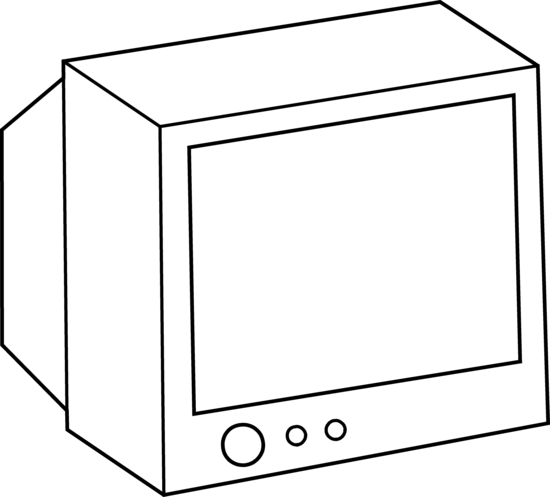 Tv Black And White Clipart