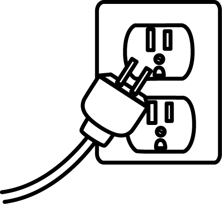 Black and White Electrical Plug Clip Art - Black and White ...