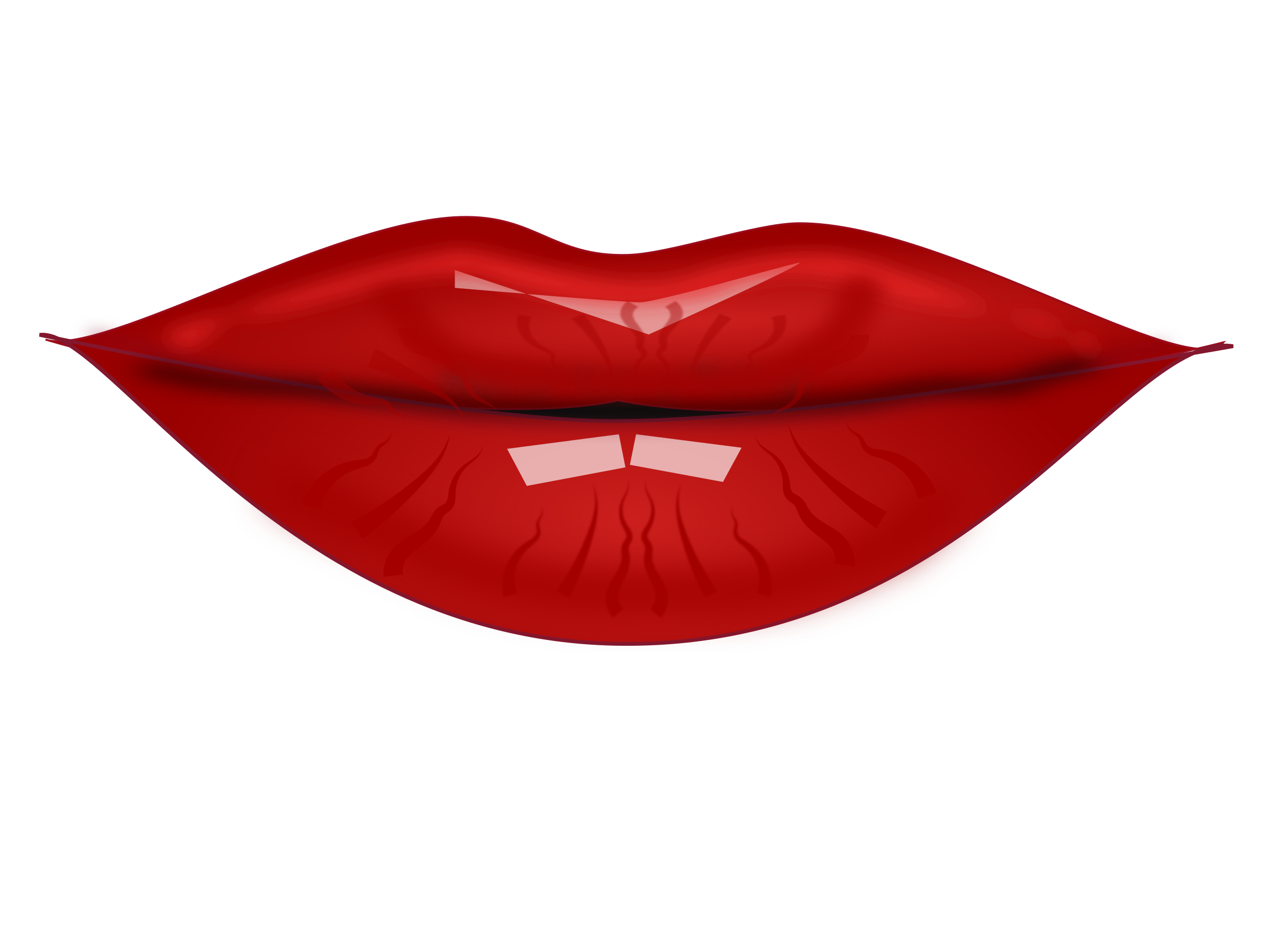 Glossy red lips clipart