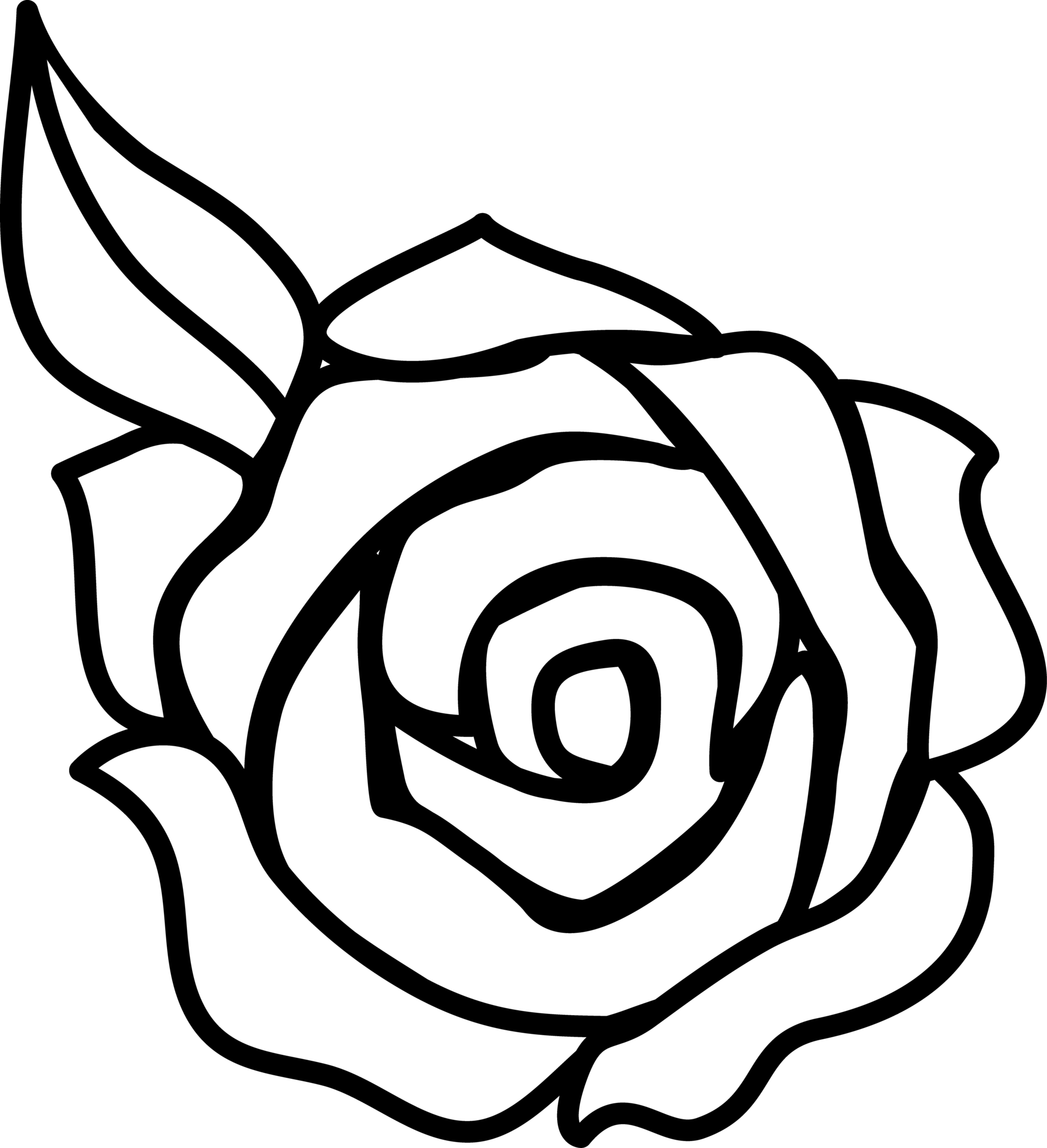 Easy Rose Drawing Outline - ClipArt Best