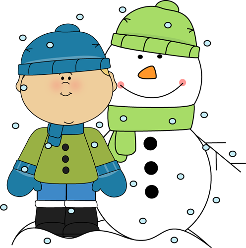 Kids wearing snow clothes clipart free